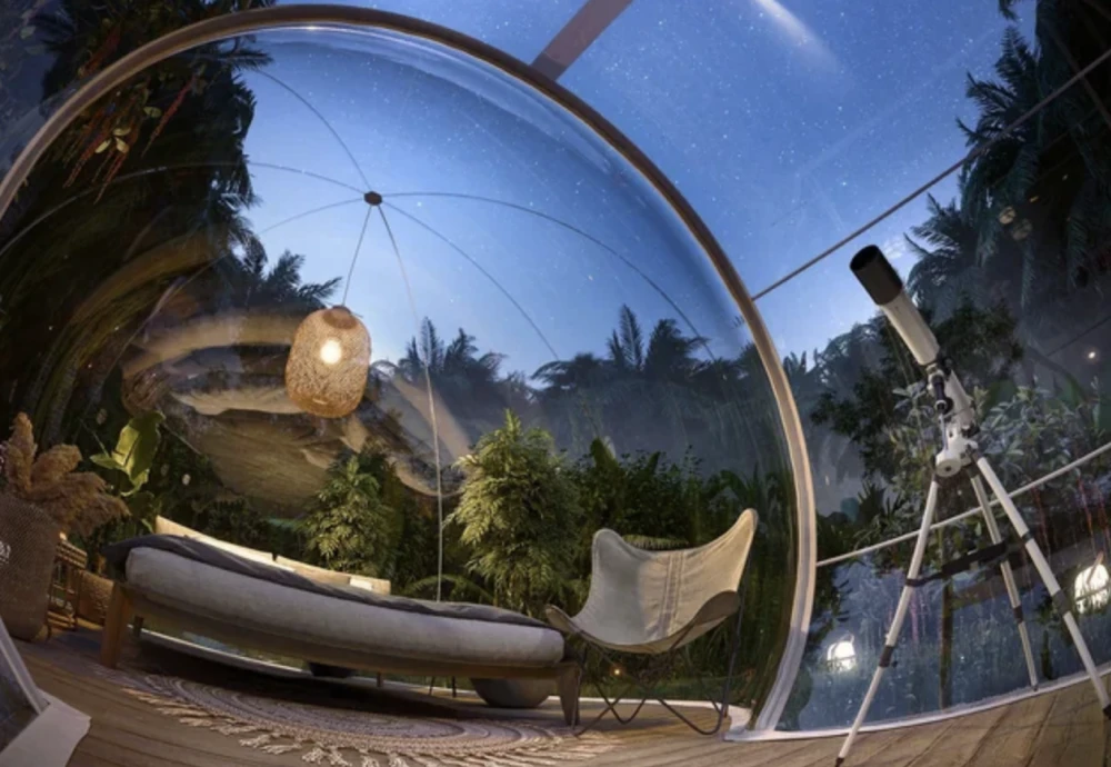 half transparent bubble tent